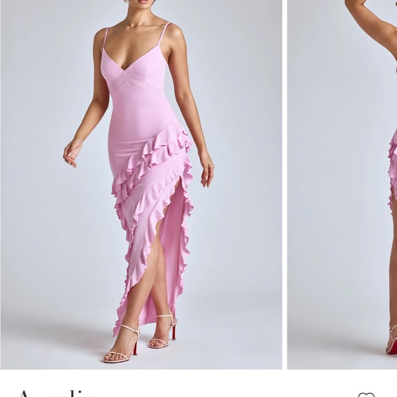 Aurelie Pink Ruffled Dress - Oh Polly - Picture 1 of 4